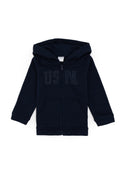 Baby Girl Navy Zipper Basic Sweatshirt