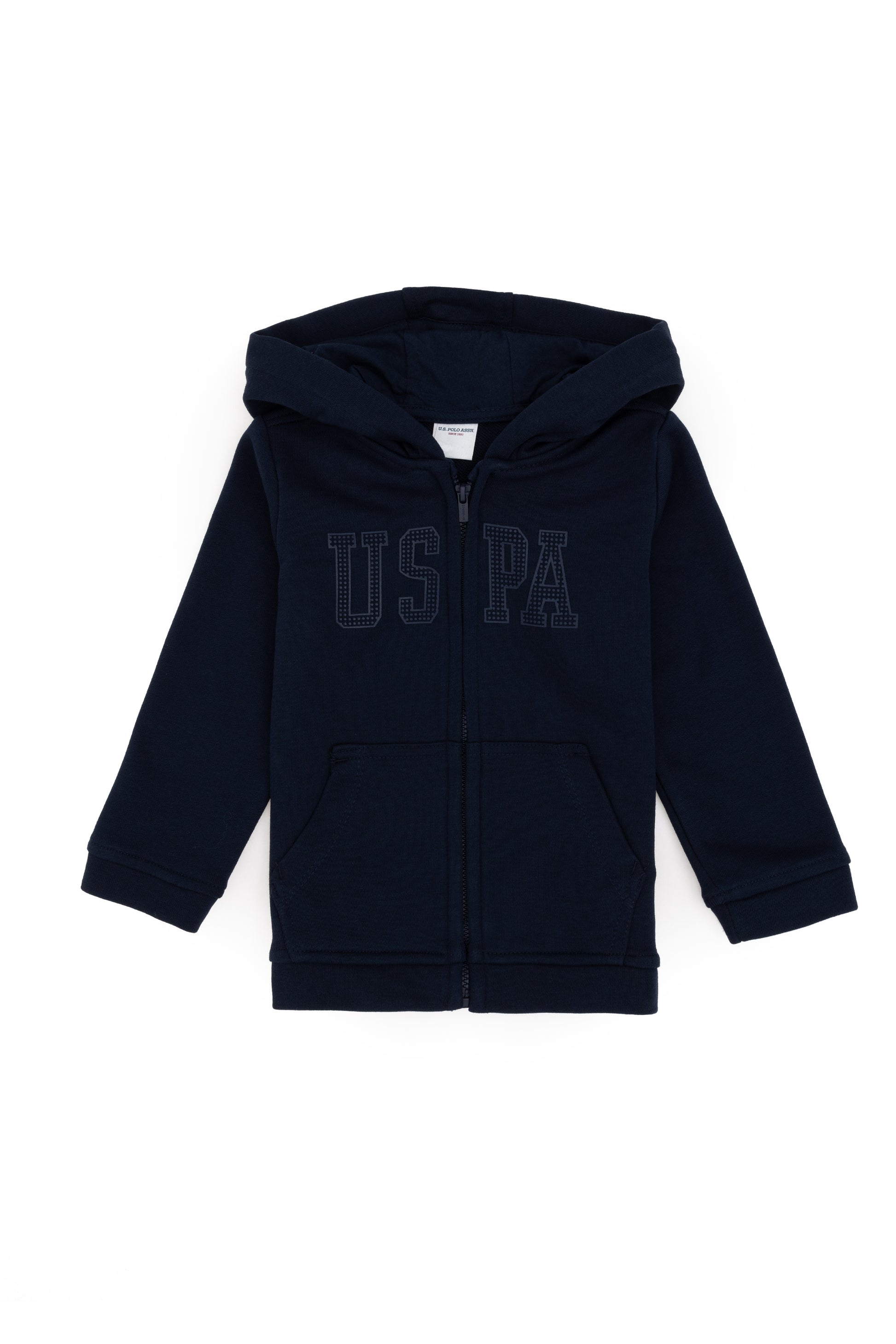 Baby Girl Navy Zipper Basic Sweatshirt