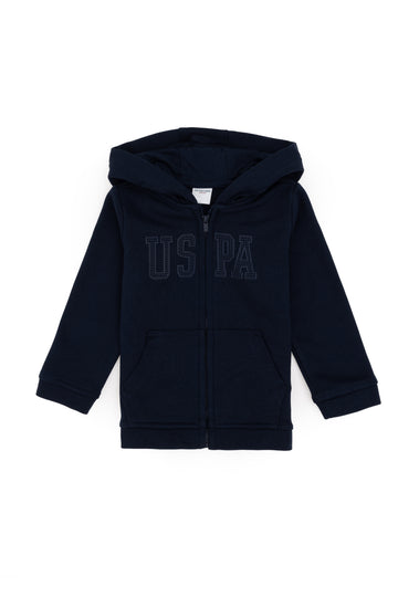 Baby Girl Navy Zipper Basic Sweatshirt