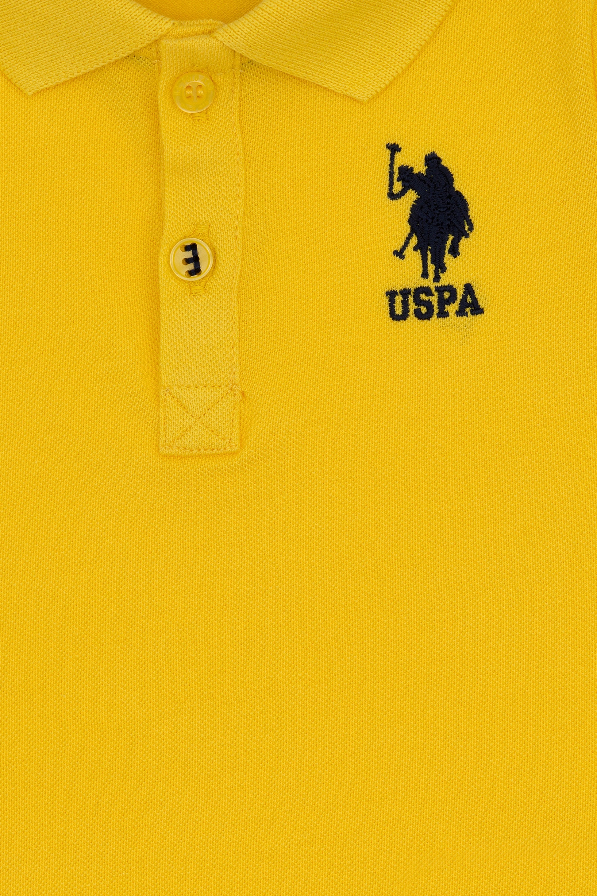 Boy Baby Yellow Basic Polo Neck T-Shirt