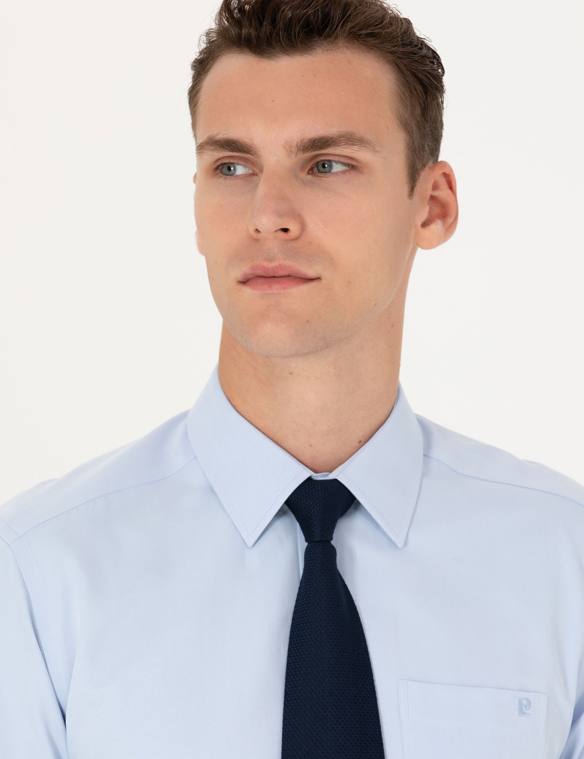 Light Blue Regular Fit Long Sleeve Basic Shirt