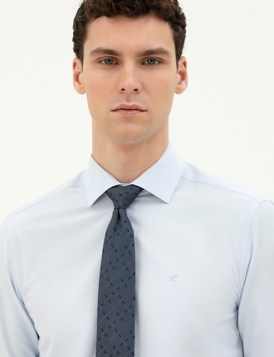 Light Blue Slim Fit Long Sleeve Basic Shirt