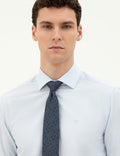 Light Blue Slim Fit Long Sleeve Basic Shirt