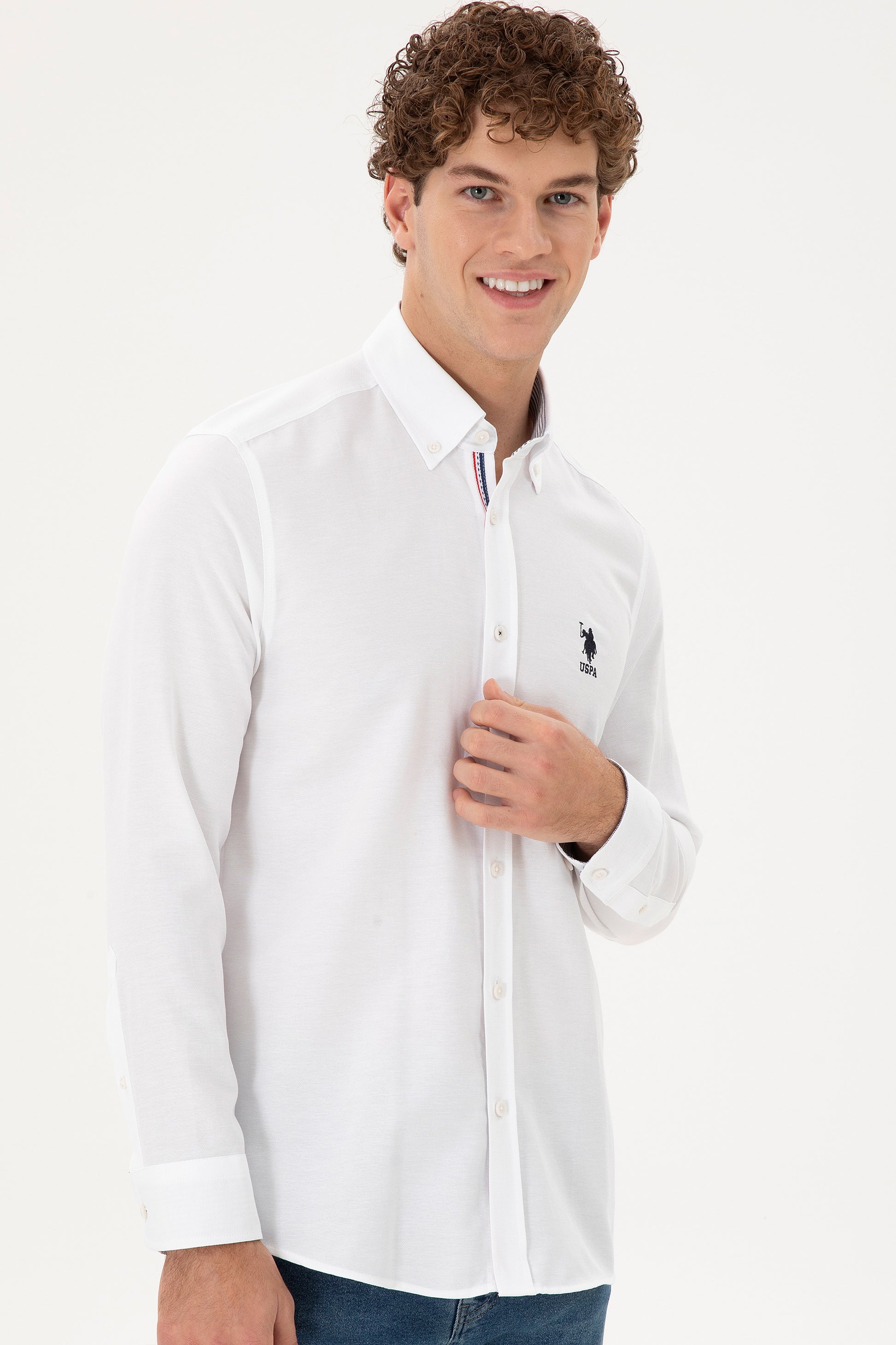 Men's White Long Sleeve Shirt