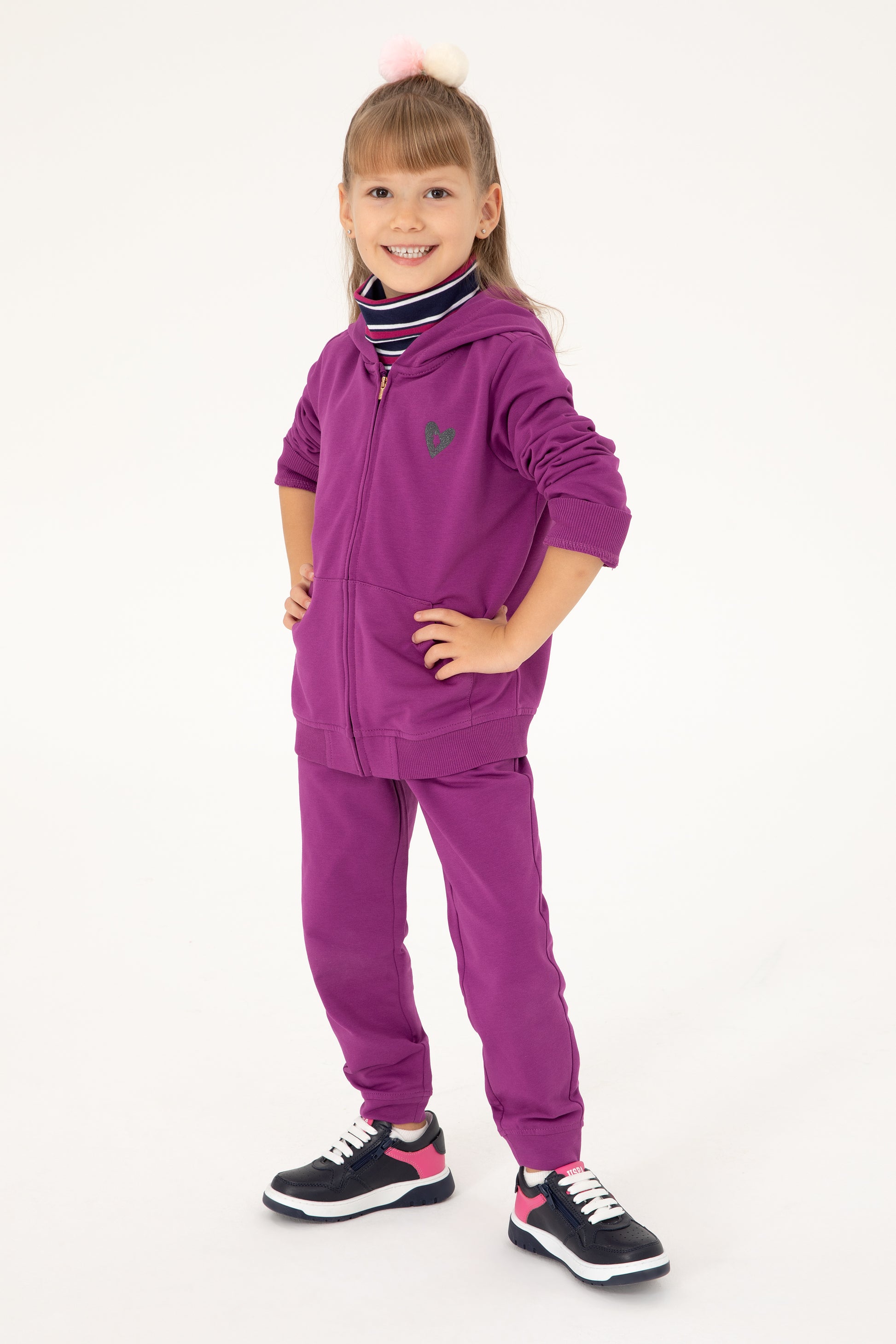 Girl's Violet Zipper Sweatshirt