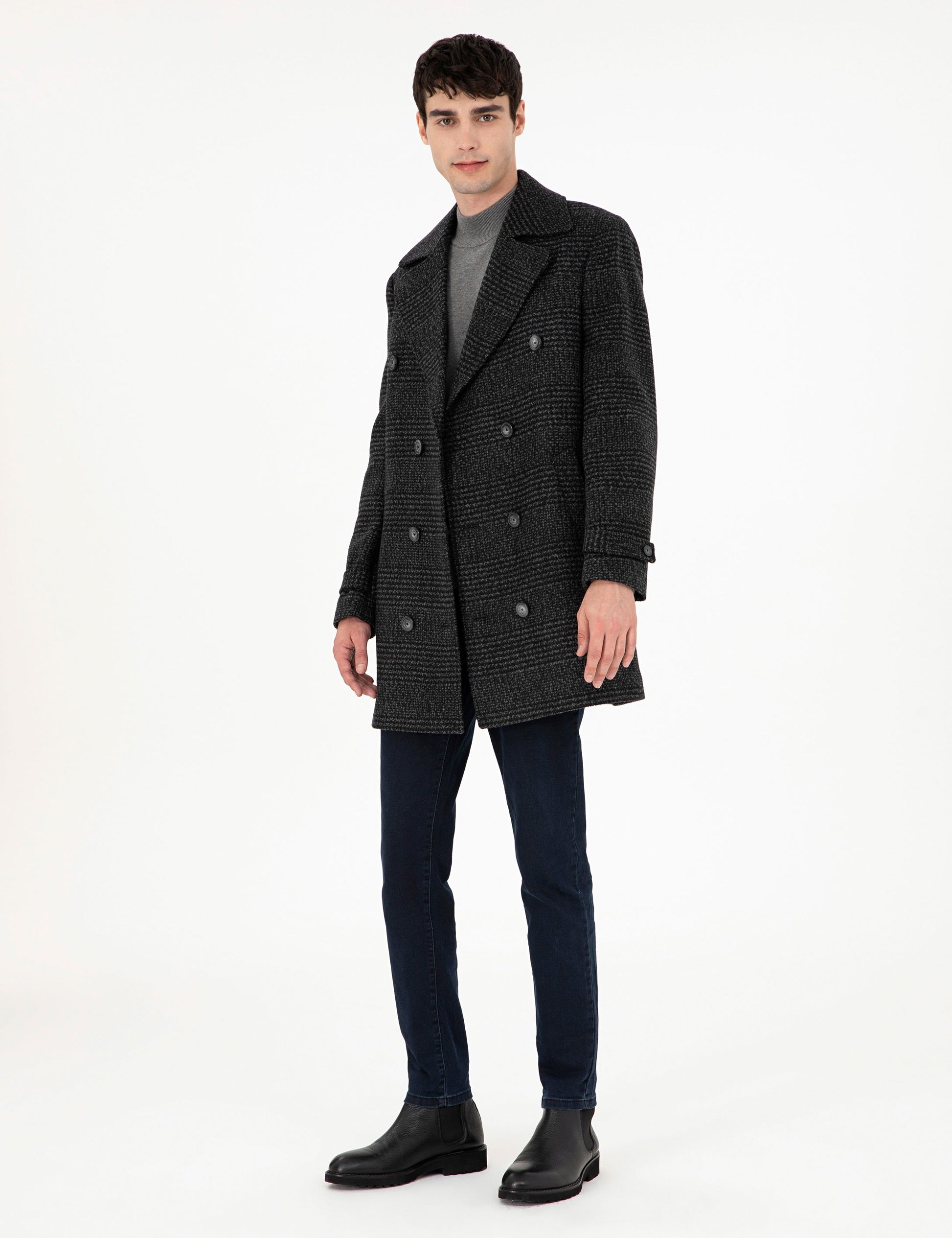 Smoked Slim Fit Cashmere Coat