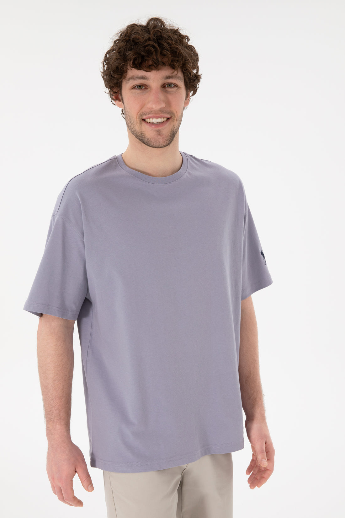 Men's Oversize Fit Crew Neck Grey T-Shirt