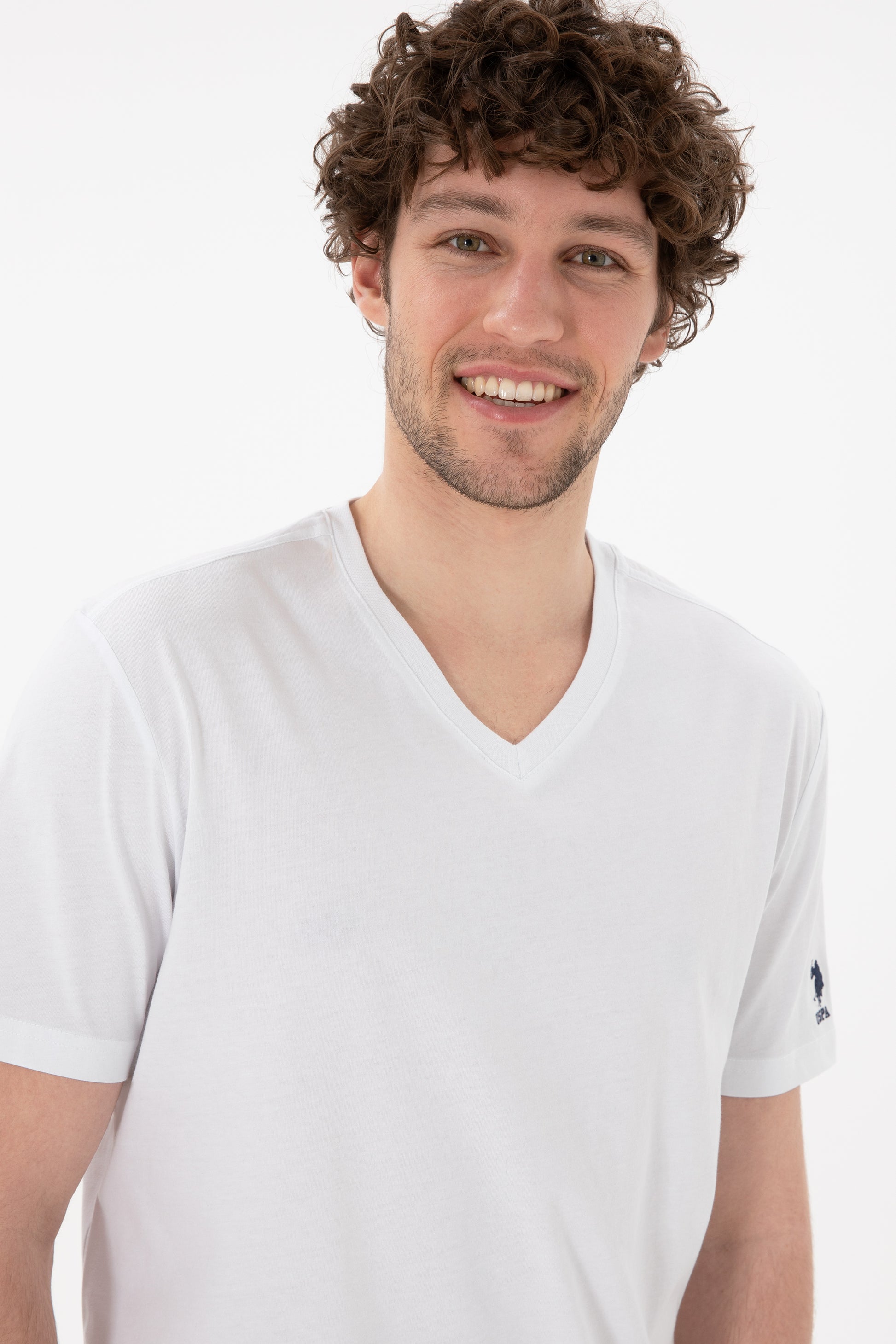 Men's Regular Fit V-Neck Anthracite Basic T-Shirt