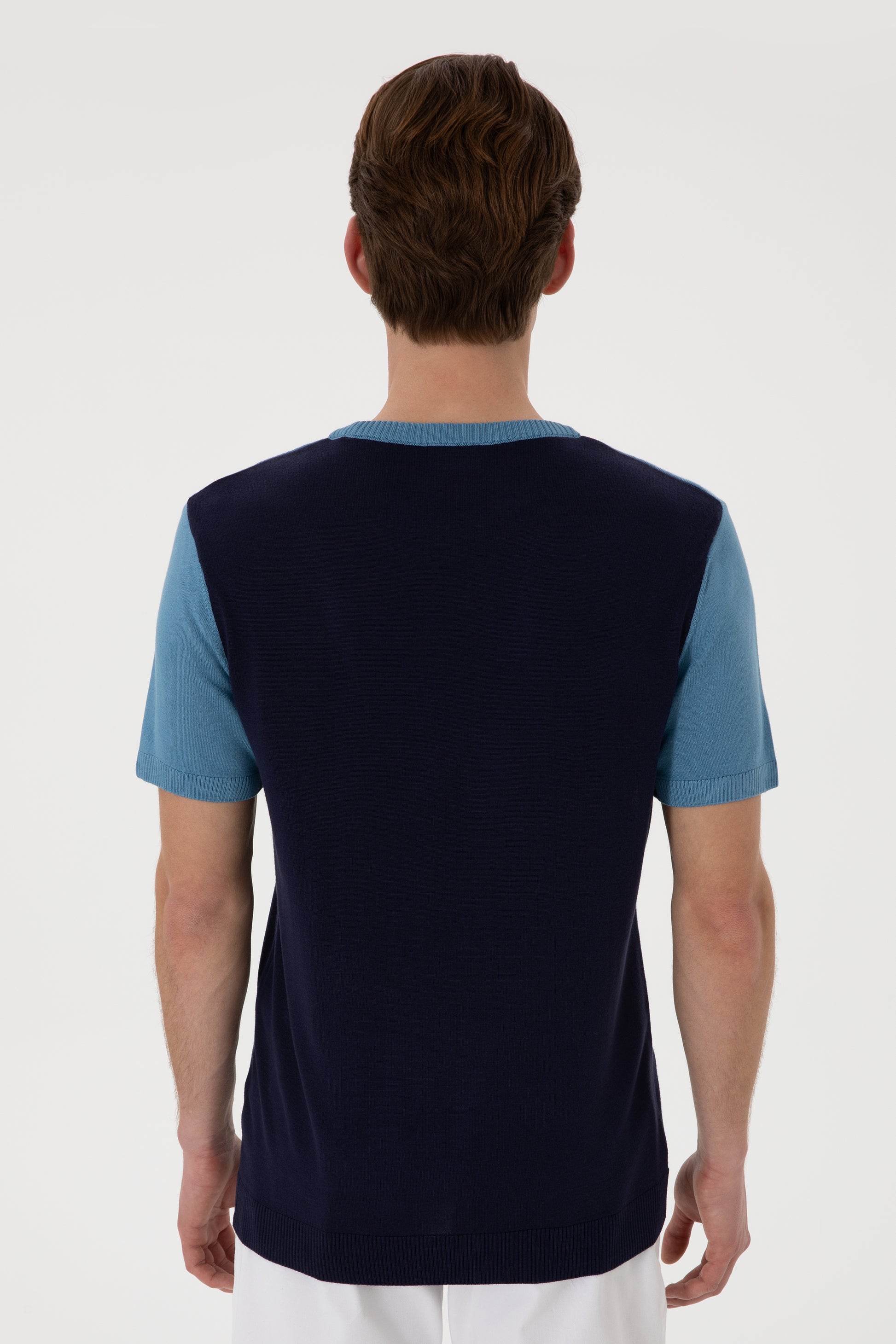 Men's Slim Fit Crew Neck Navy T-Shirt