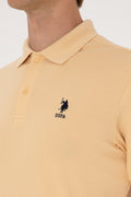 Men's Regular Fit Polo Neck Beige T-Shirt