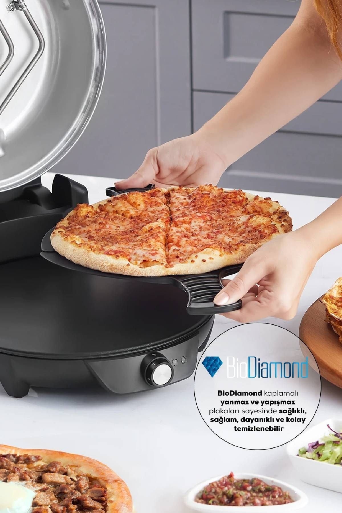 Gastro 10 in 1 Pizza Lahmacun and tandoor Bread Maker Biodiamond Imperaial Red