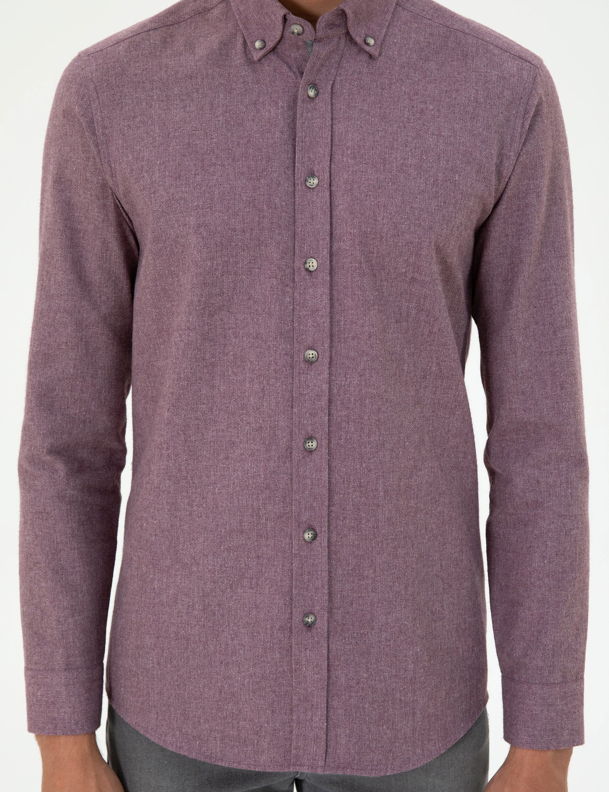 Purple Slim Fit Long Sleeve Shirt