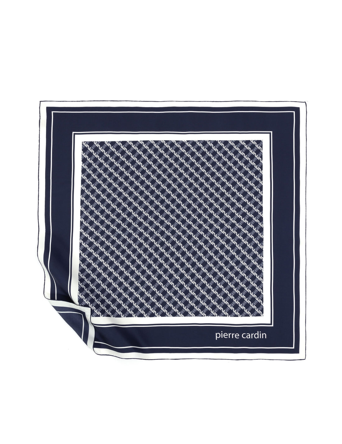 Navy Blue Silk Scarf