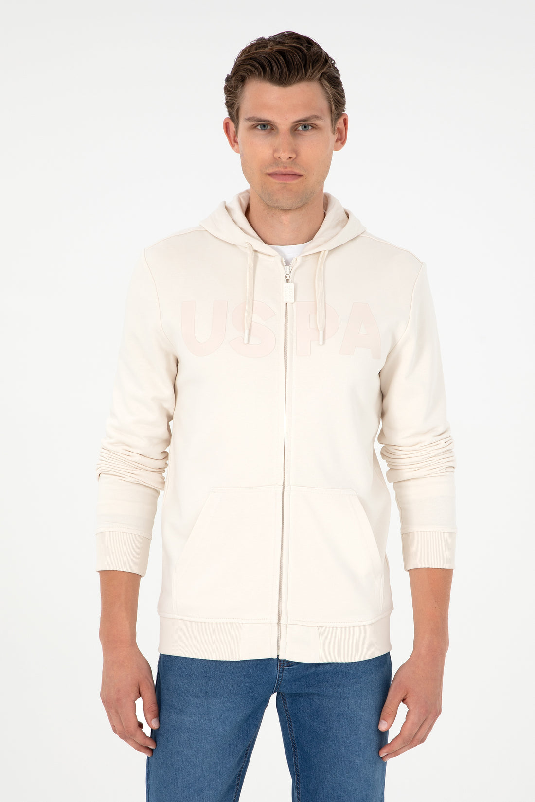 Men's Cream Knitted Cardigan