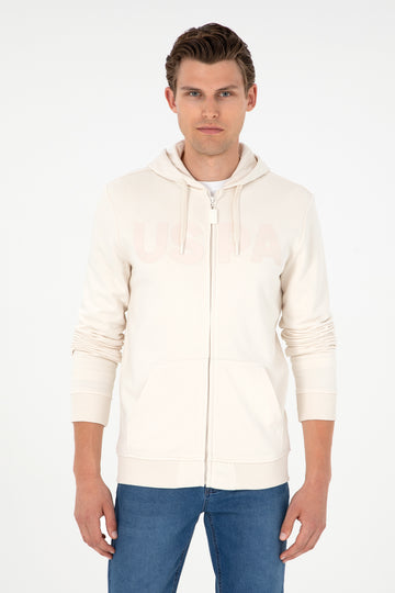 Men's Cream Knitted Cardigan