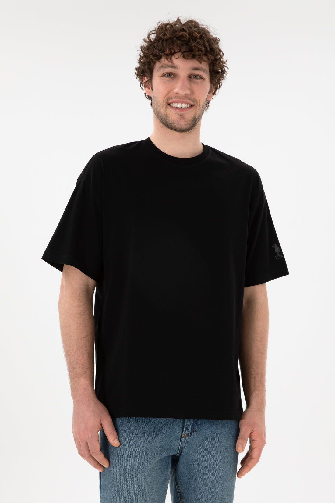 Men's Oversize Fit Crew Neck Black T-Shirt