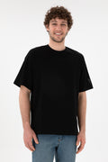 Men's Oversize Fit Crew Neck Black T-Shirt