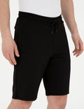 Black Regular Fit Knitted Shorts