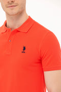 Men's Red Basic Polo Neck T-Shirt