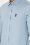 Men's Light Blue Long Sleeve Shirt