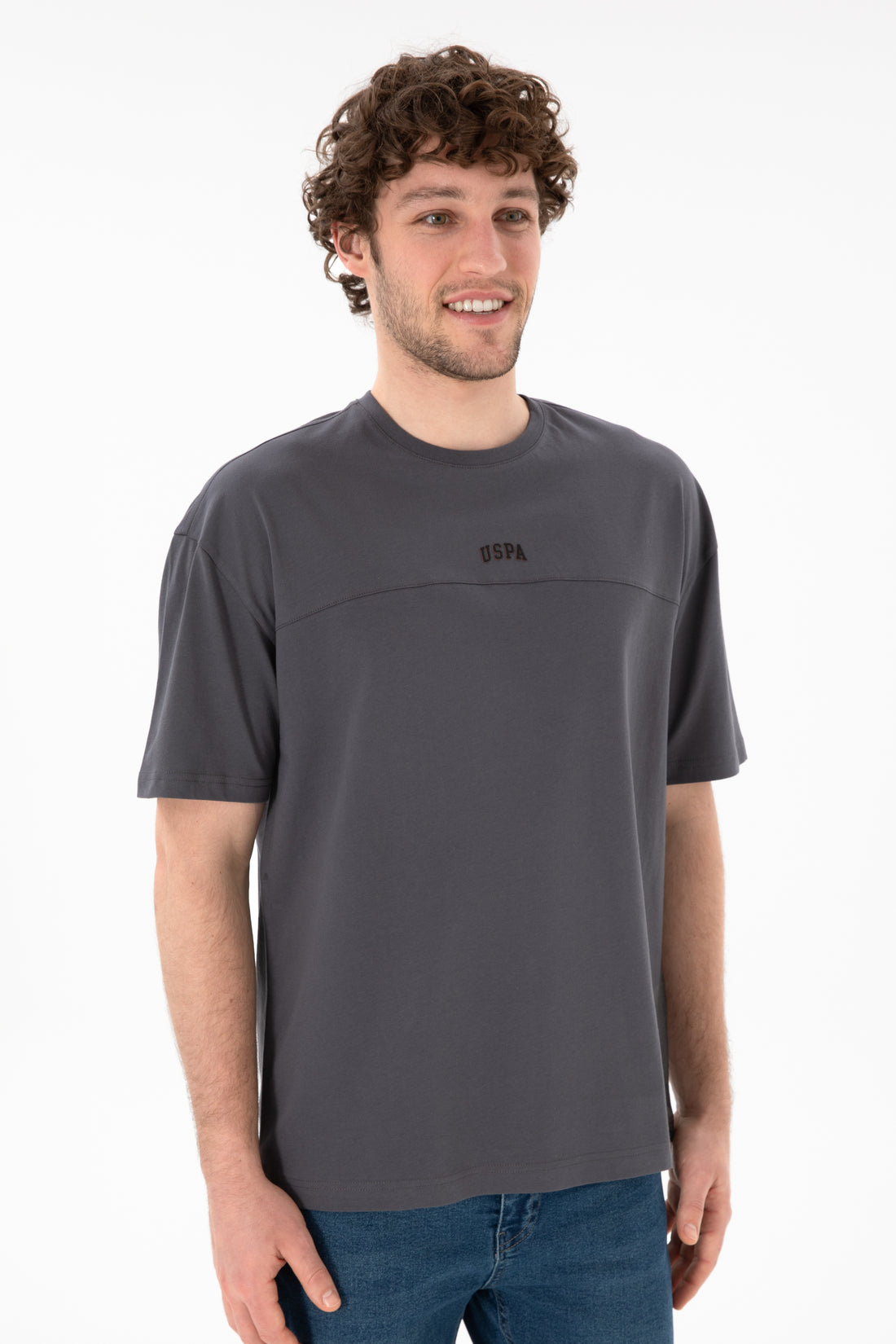 Men's Comfort Fit Crew Neck Anthracite T-Shirt