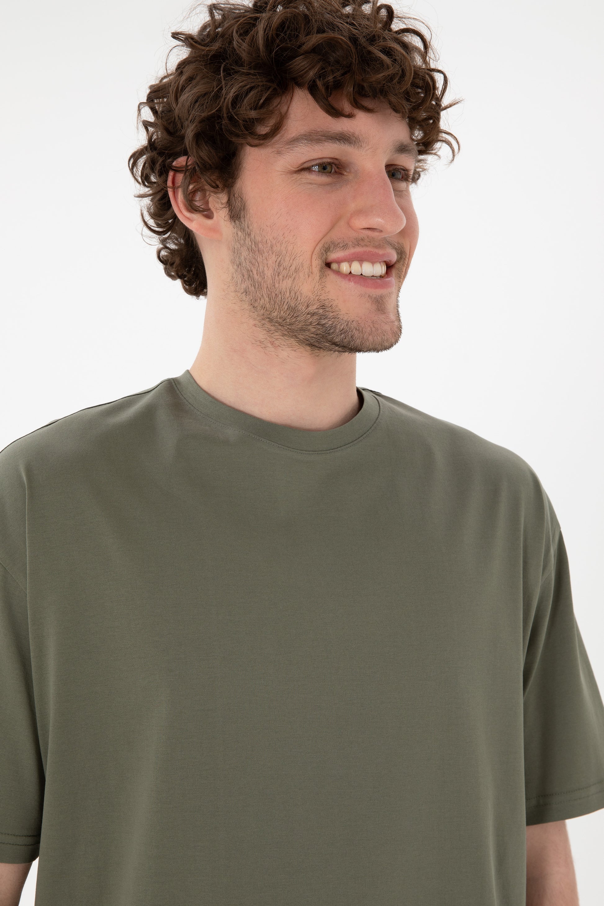 Men's Comfort Fit Crew Neck Mink Mercerized Basic T-Shirt