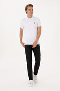 Men's Slim Fit Polo Neck White Basic T-Shirt