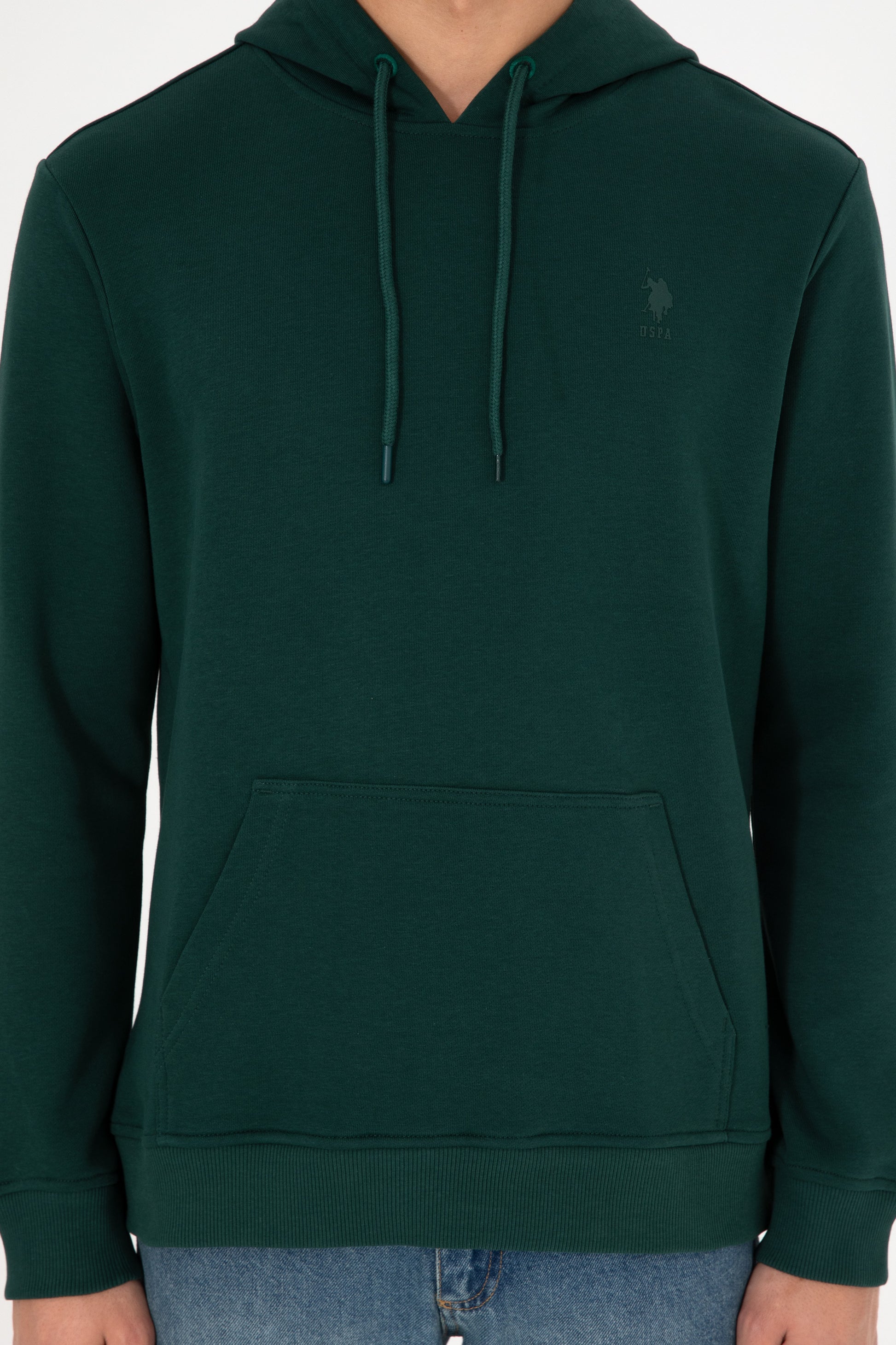 Men's Dark Green Basic Sweatshirt