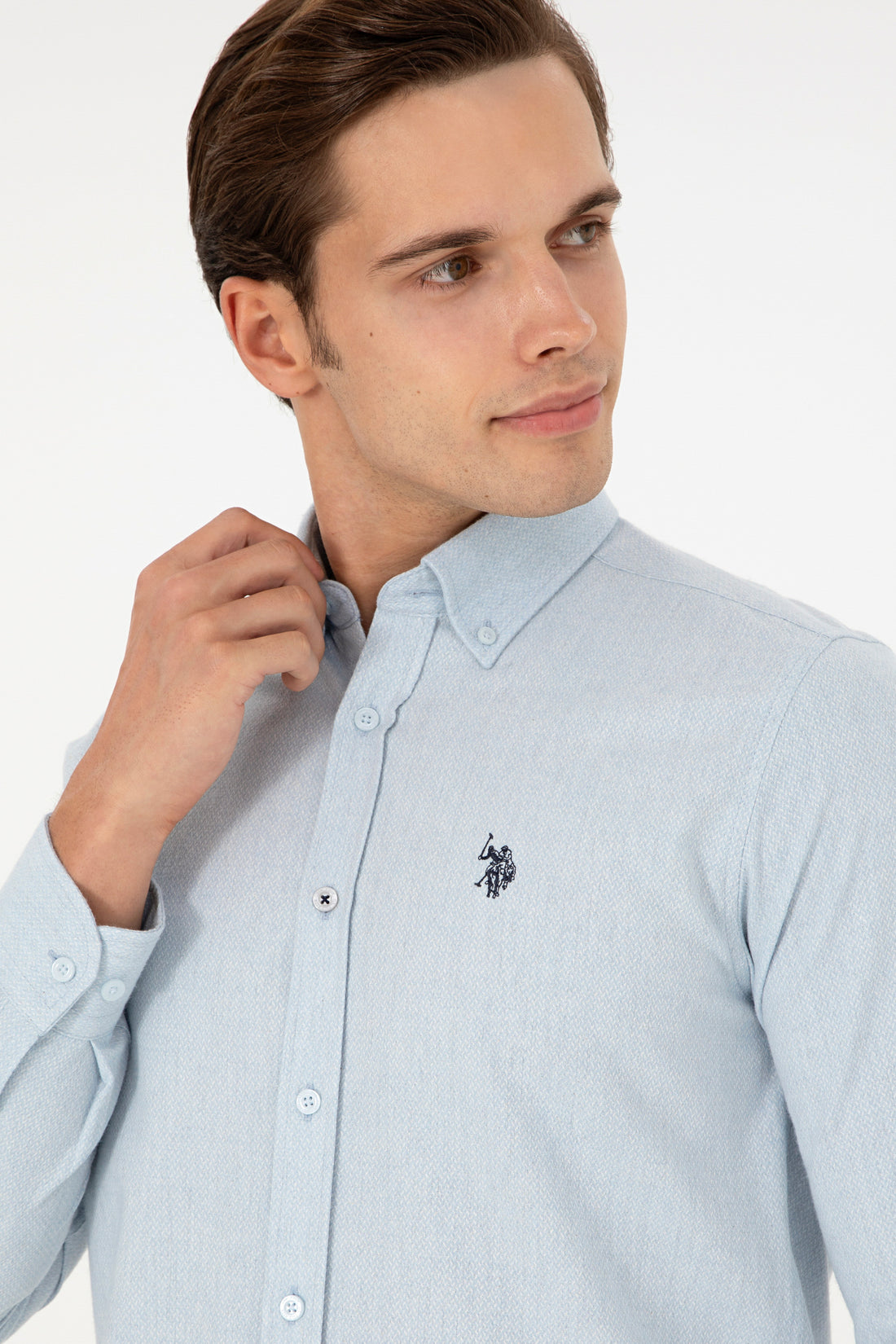 Men's Light Blue Long Sleeve Shirt