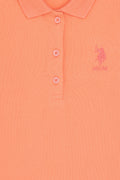 Girls' Salmon Polo Collar Basic Sweatshirt