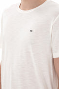 Men's Regular Fit Crew Neck Modal Ecru Basic T-Shirt