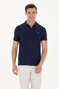 Men's Navy Blue Polo Neck T-Shirt