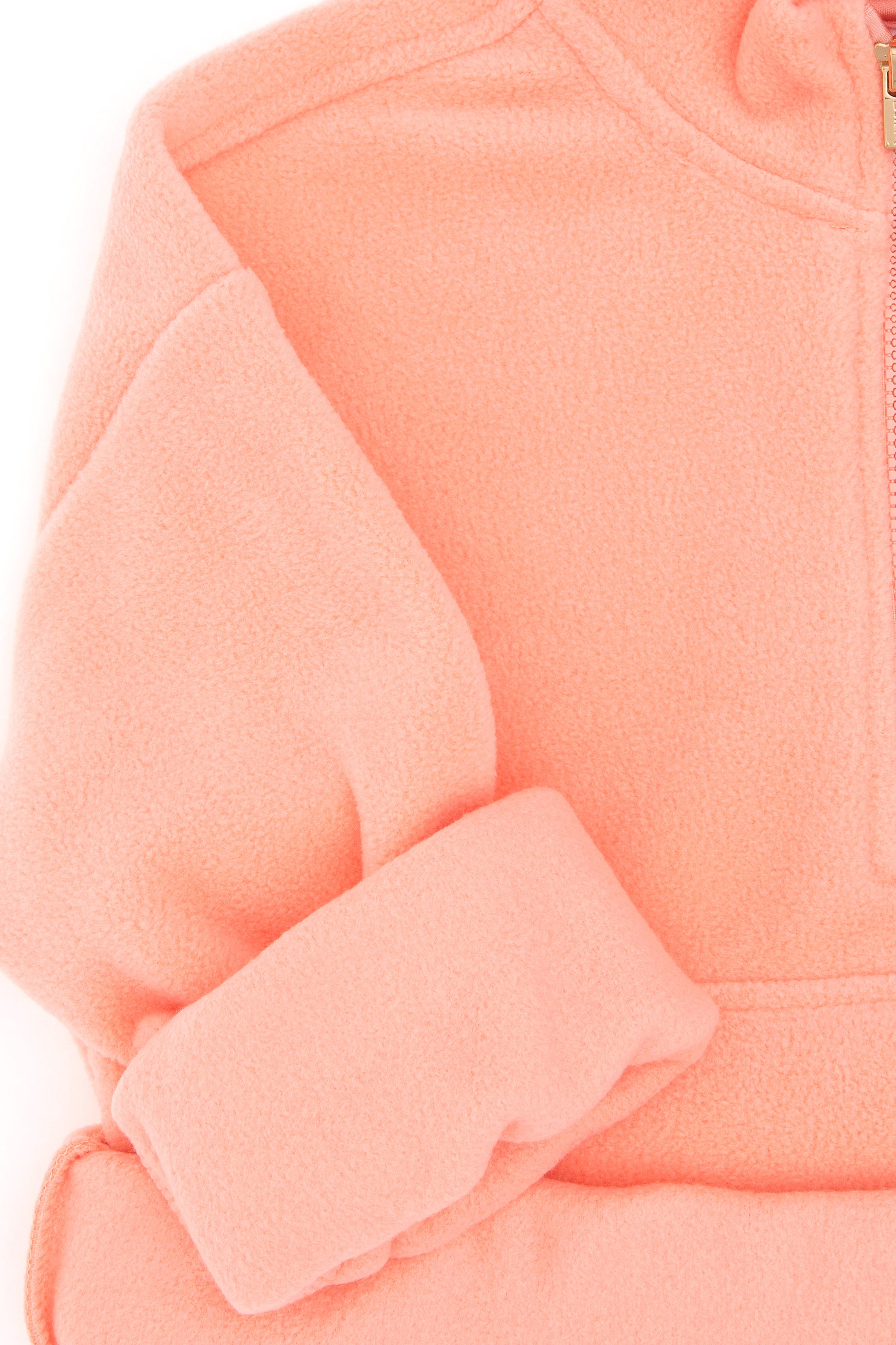 Girls' Half Zipper Salmon Fleece Sweatshirt