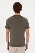 Men's Slim Fit Crew Neck Dark Khaki T-Shirt