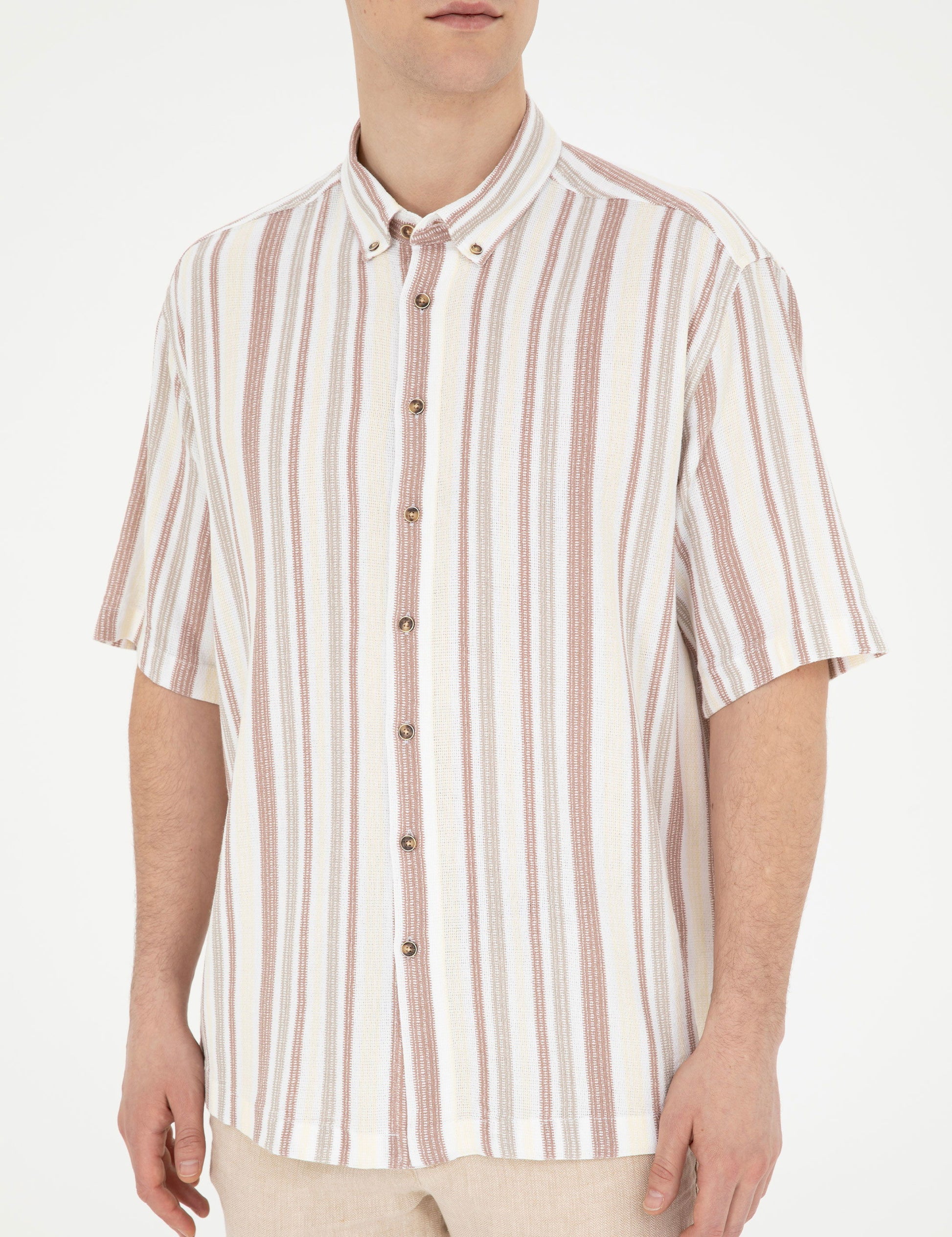 Brown Oversize Short Sleeve Shirt