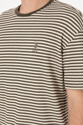 Men's Comfort Fit Crew Neck Mink Knit Patterned T-Shirt
