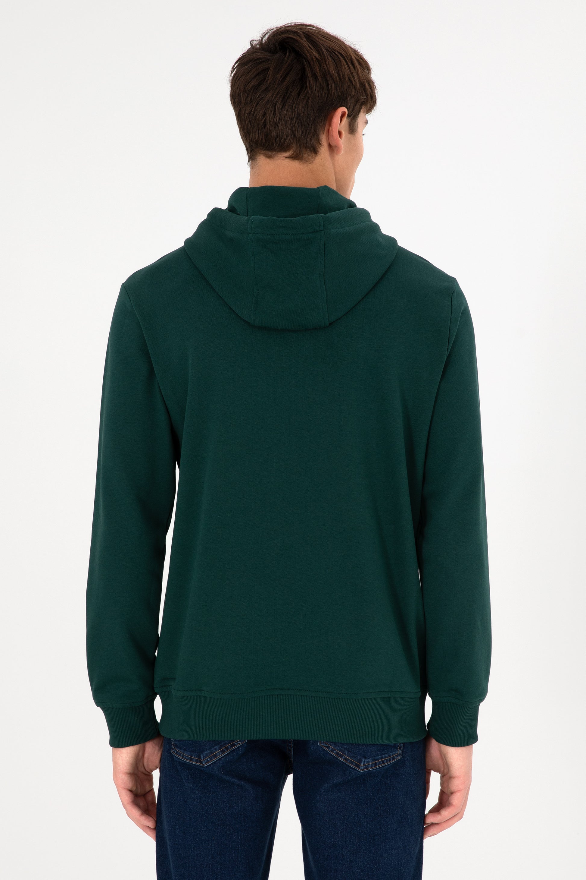 Men's Dark Green Basic Sweatshirt