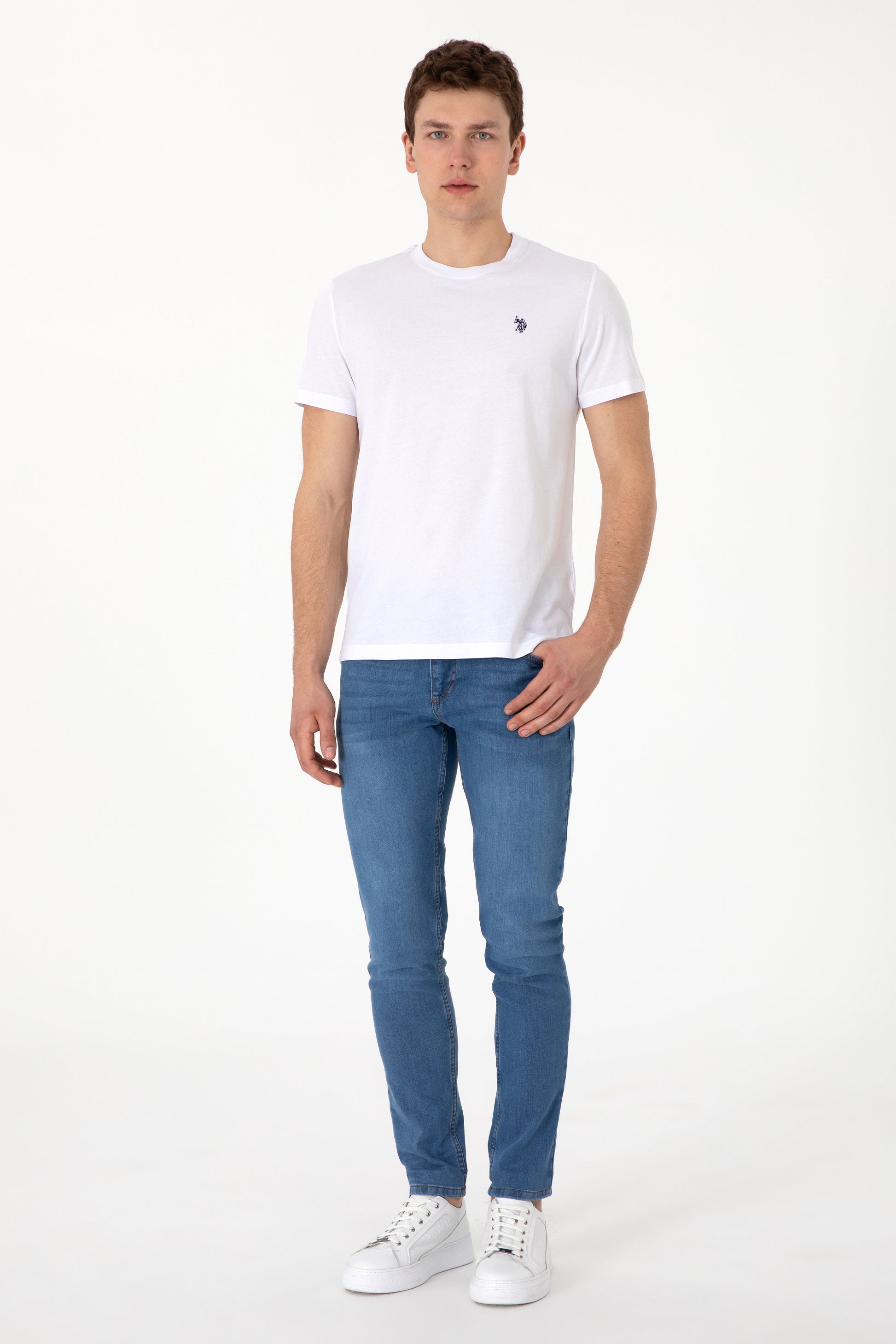 Men's Regular Fit Crew Neck White T-Shirt