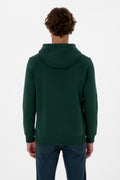Erkek Regular Fit Kapüşonlu Koyu Yeşil Basic Sweatshirt