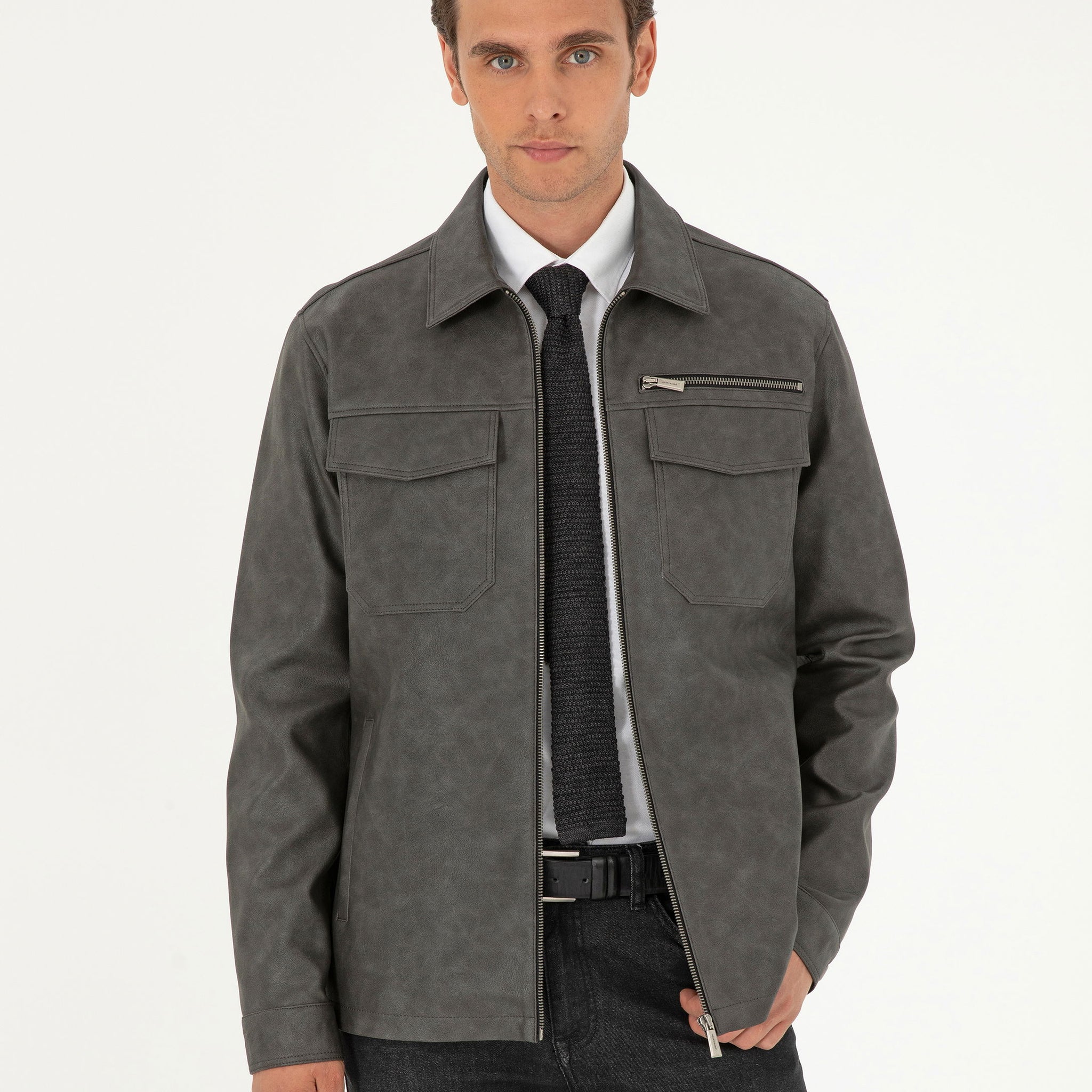 Anthracite Leather Jacket
