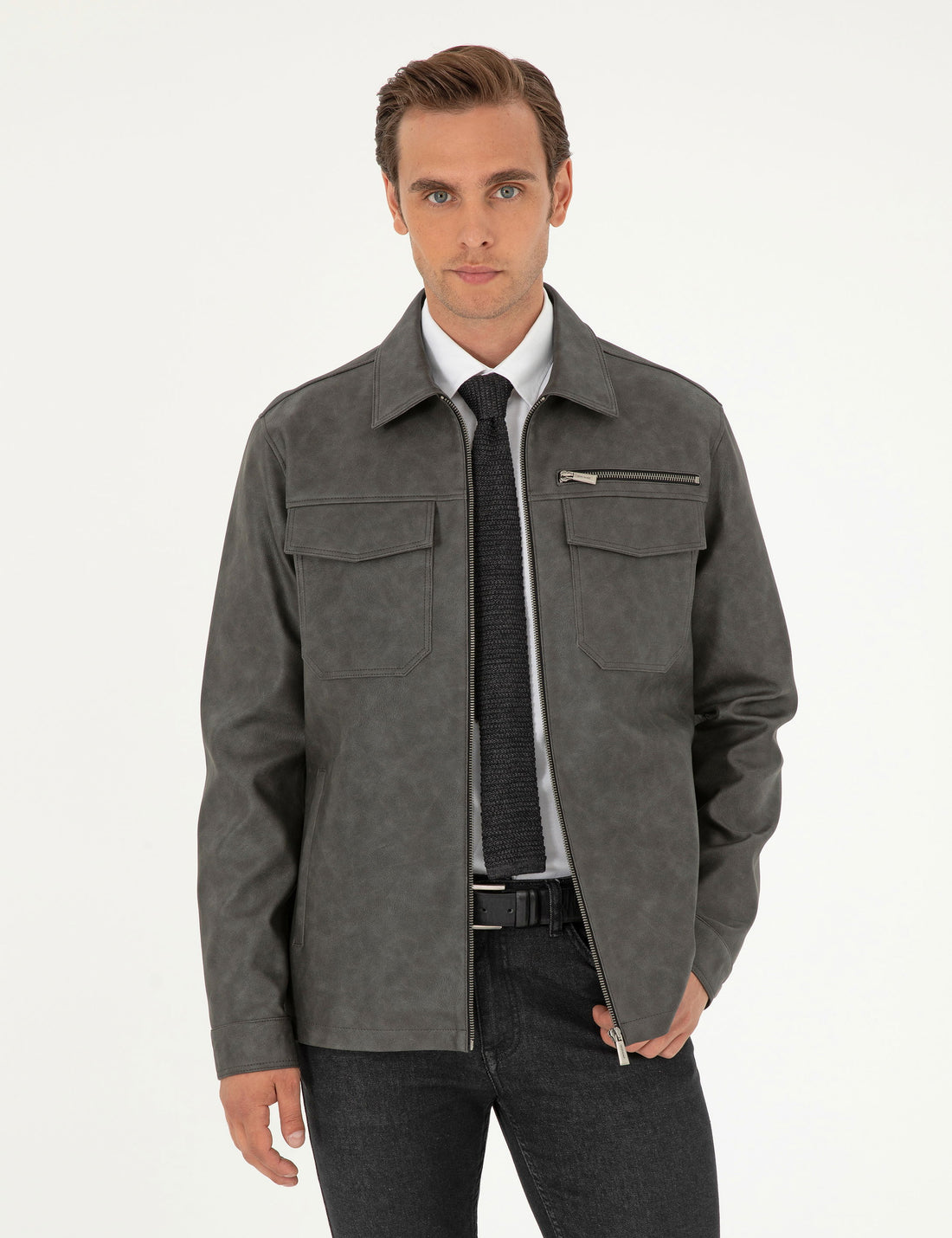 Anthracite Leather Jacket