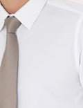 White Slim Fit Long Sleeve Basic Shirt