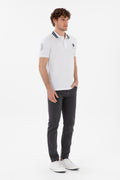 Men's Slim Fit Polo Neck White Basic T-Shirt