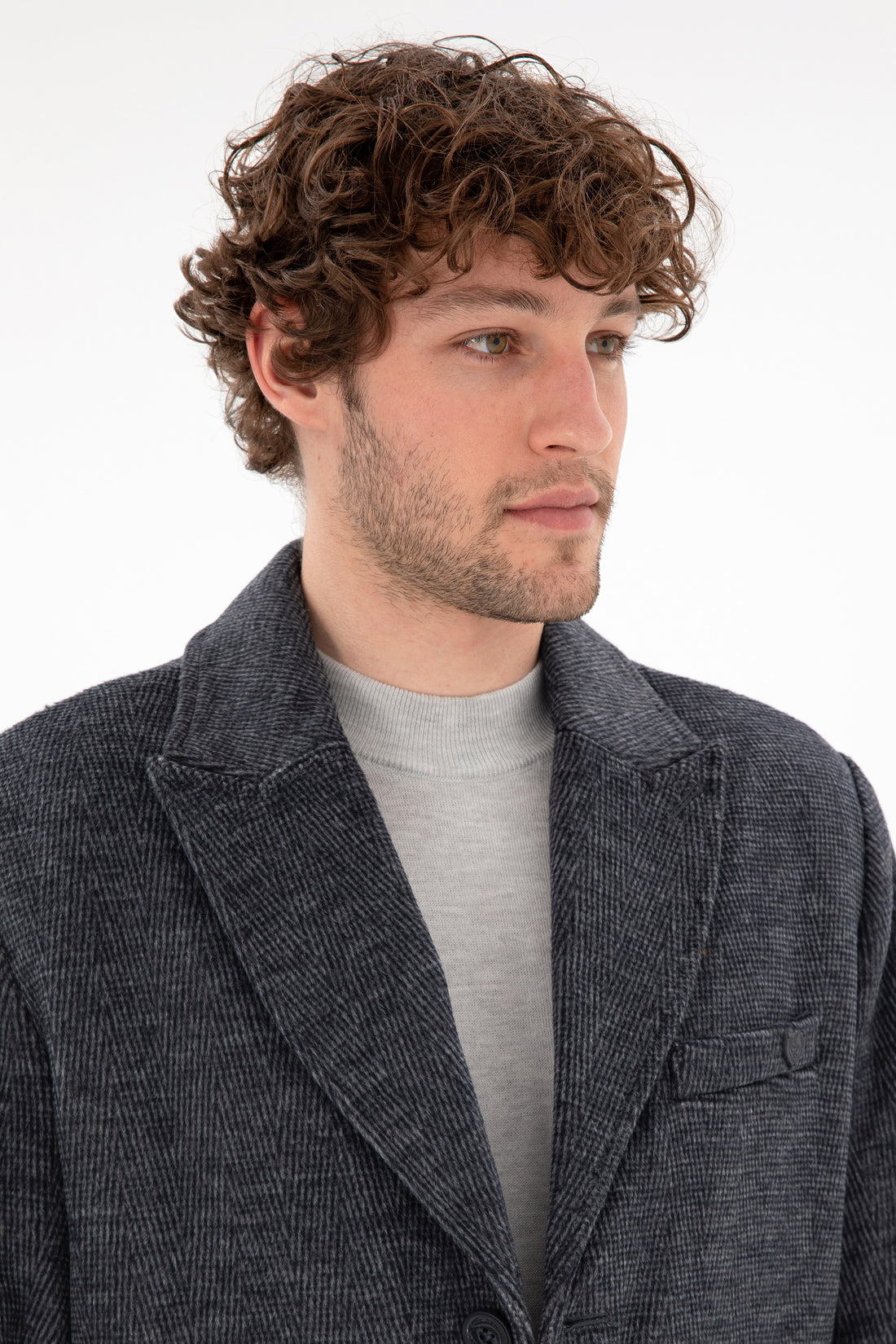 Men's Navy Blue Cashmere Coat