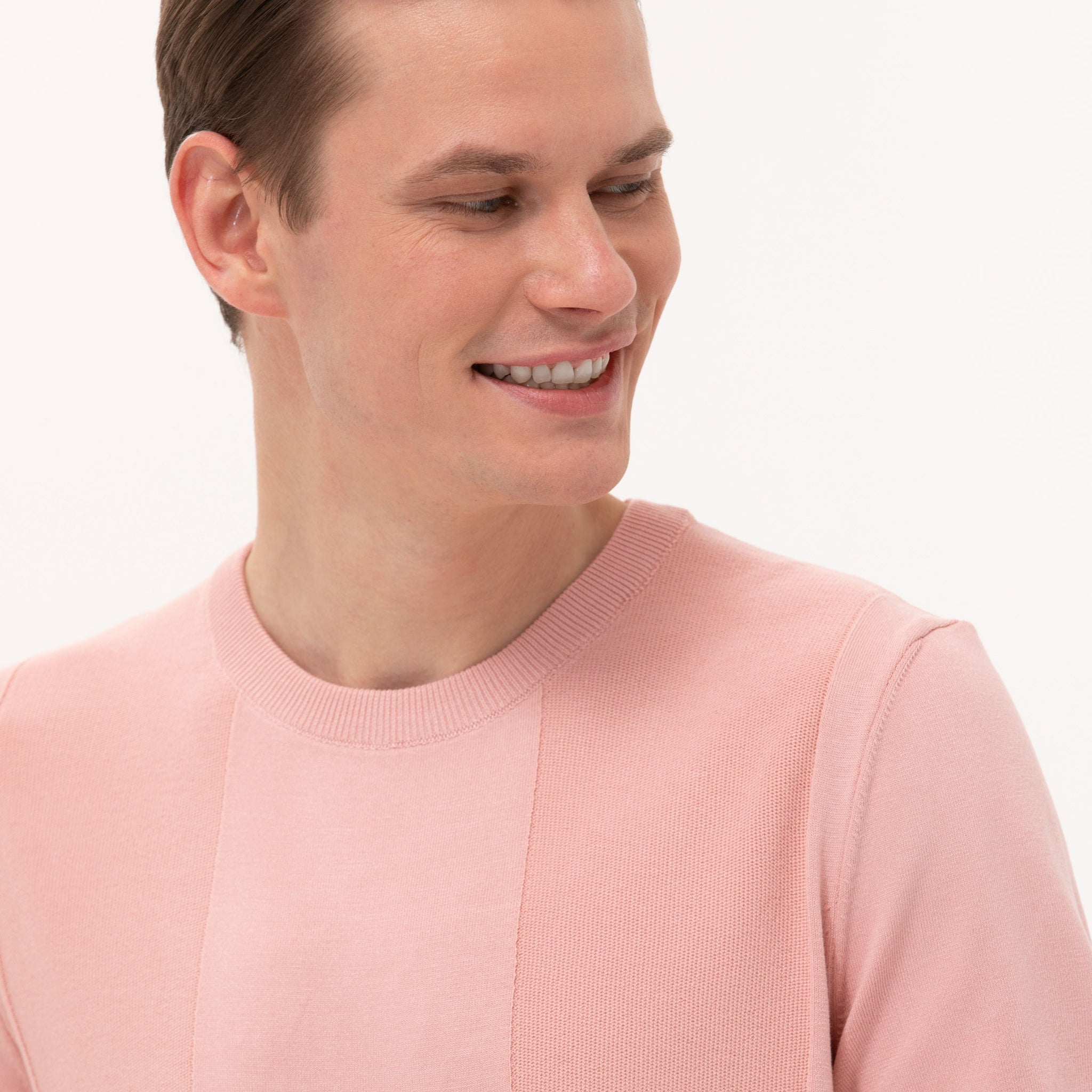 Pink Slim Fit Crew Neck Sweater T-Shirt