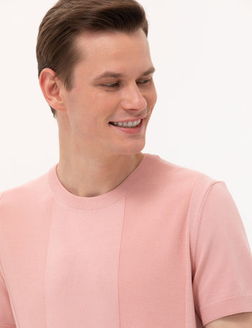 Pink Slim Fit Crew Neck Sweater T-Shirt