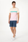 Men's Regular Fit Crew Neck Light Pink T-Shirt