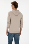 Erkek Regular Fit Kapişonlu Taş Basic Sweatshirt