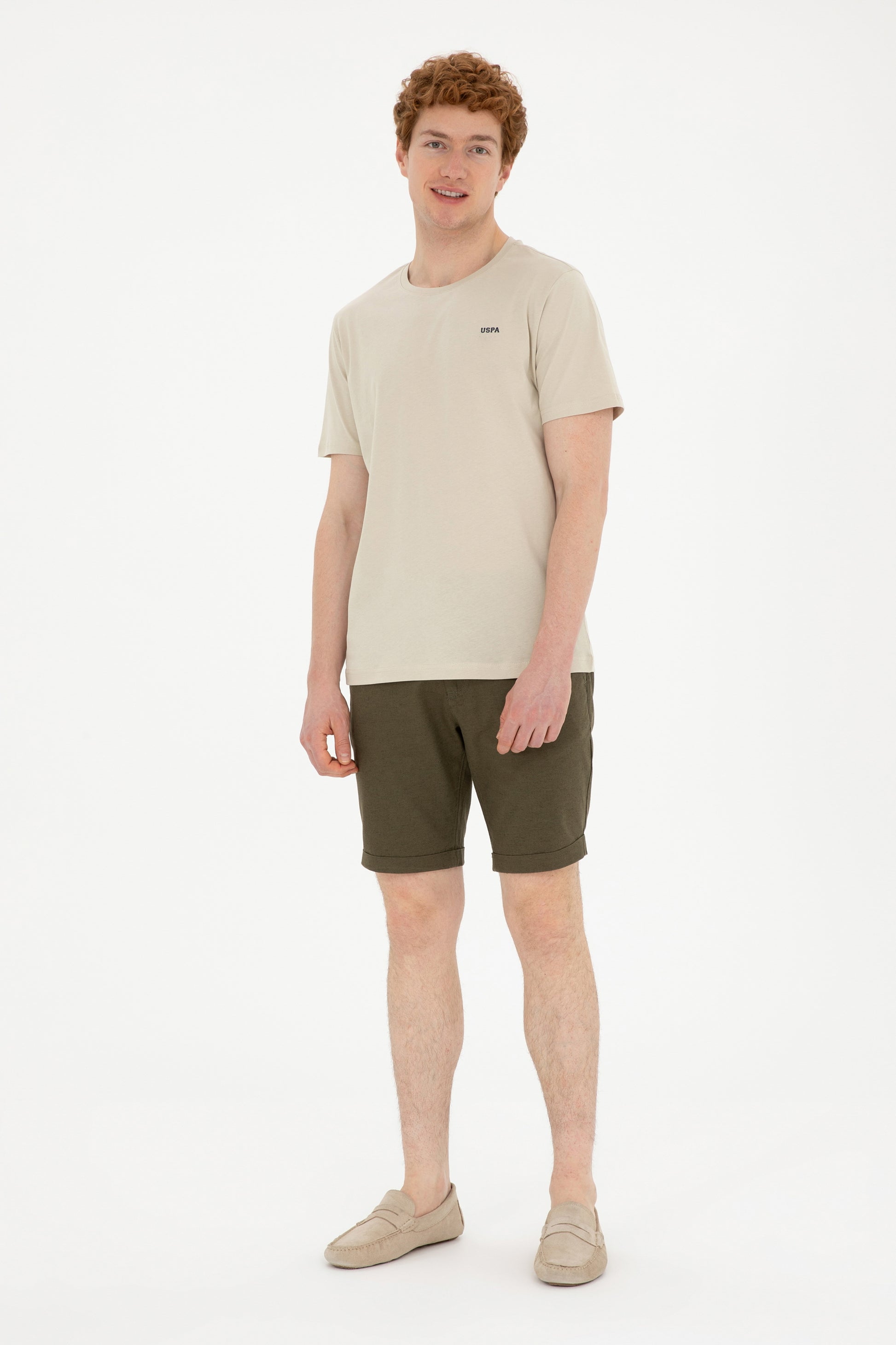 Men's Khaki Woven Shorts