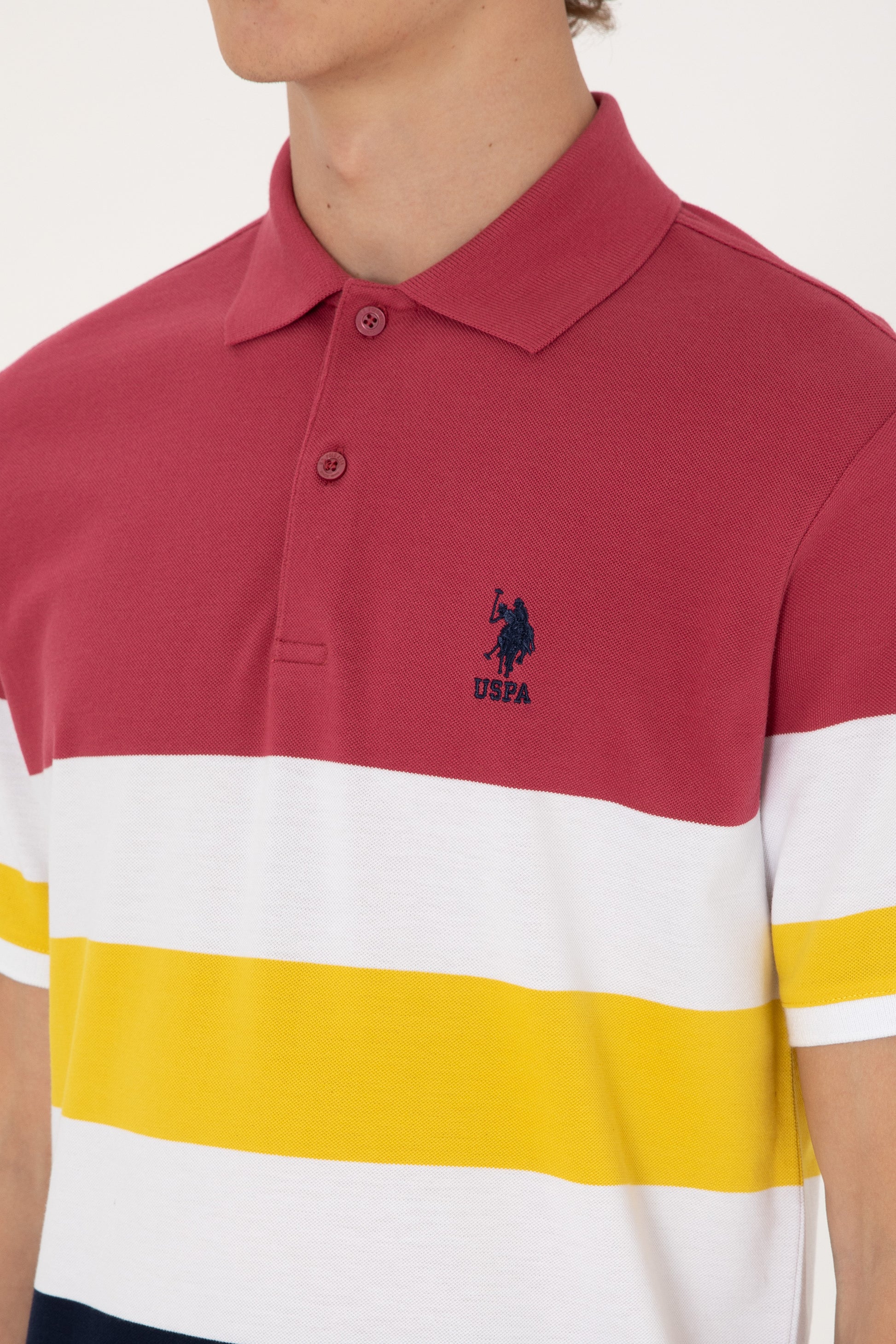 Men's Regular Fit Polo Neck Cherry T-Shirt